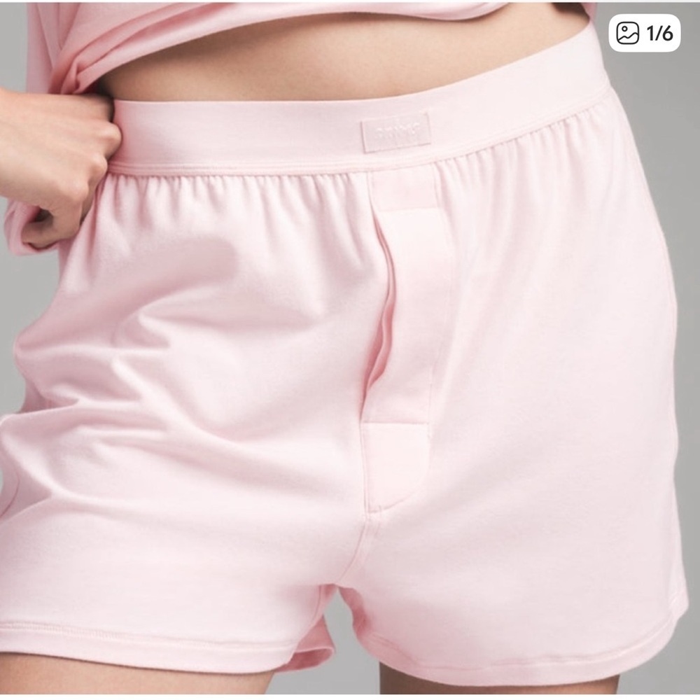 Skims Pink Boxer Sleep Shorts